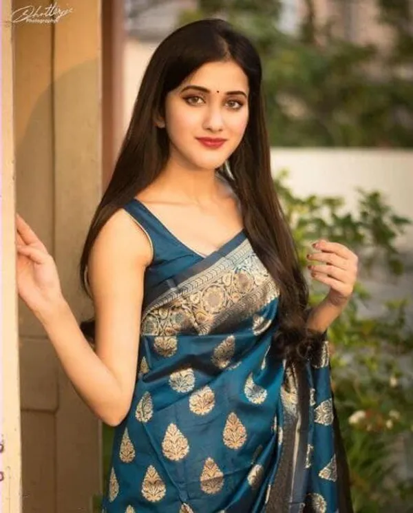 Blue_Embellished_Banarasi_Jacquard_Saree_(Blue)